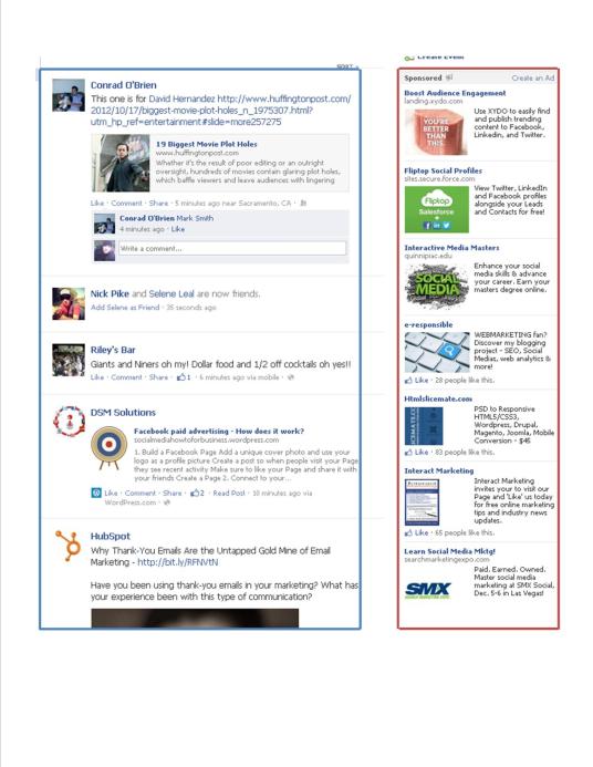 Facebook newsfeed competition